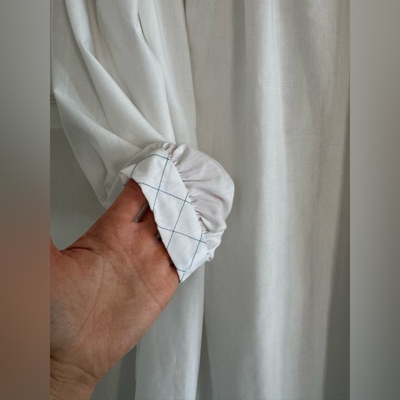 American Girl Long White Nightgown, Blue Bow Ribbon, Trim Detail, Size Large - Picture 5 of 13